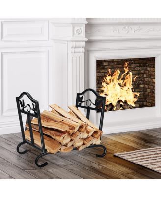 Foldable Firewood Log Rack Steel Wood Storage Holder