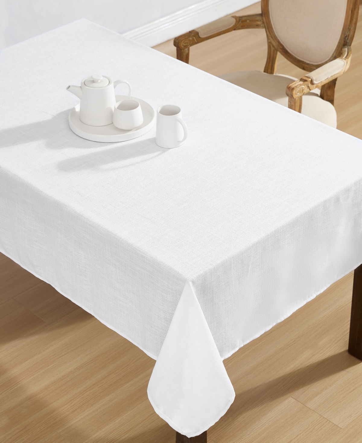 Laura Ashley Harper Tablecloth, 60"w X 102"l In White