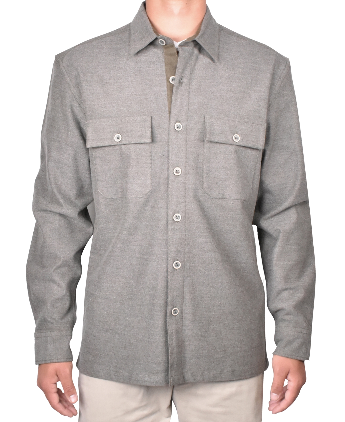 Men's Brushed Heather Shirt Jacket - Medium Grey Heather