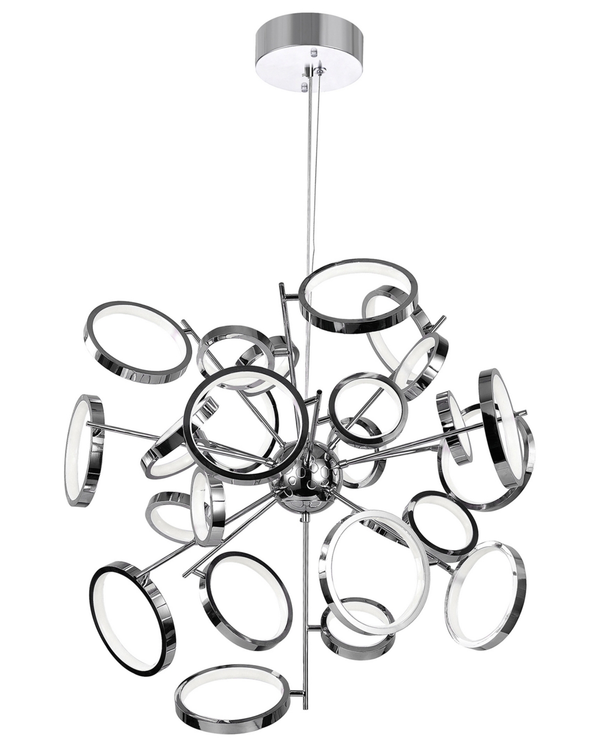 Cwi Lighting 18" Metal Colette Led Chandelier In Chrome