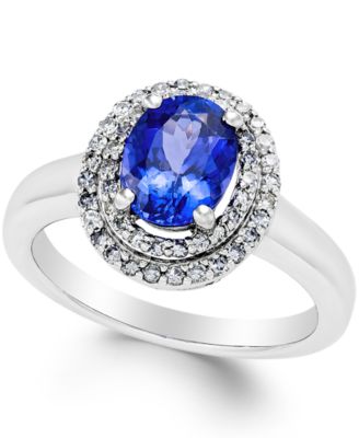 Macy's - Tanzanite (1-1/2 ct. t.w.) and Diamond (1/3 ct. t.w.) Ring in 14k White Gold