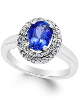 image of Tanzanite (1-1/2 ct. t.w.) and Diamond (1/3 ct. t.w.) Ring in 14k White Gold