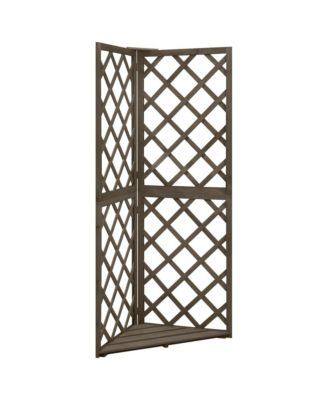 Corner Trellis Gray 19.6"x19.6"x57" Solid Fir Wood