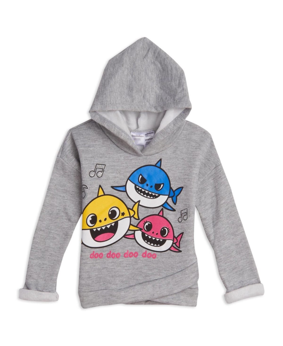 Pinkfong Toddler Girls Baby Shark Pullover Fleece Hoodie and Leggings Outfit Set to -/ gray