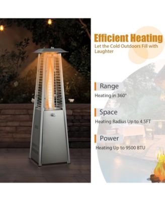 9500 BTU Portable Stainless Steel Tabletop Patio Heater with Glass Tube