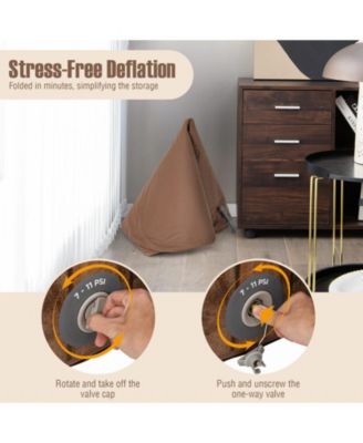 72 Inches Inflatable Hot Tub SPA with 120 Air Jets Electric Heater Pump for 4-6 Person-Coffee