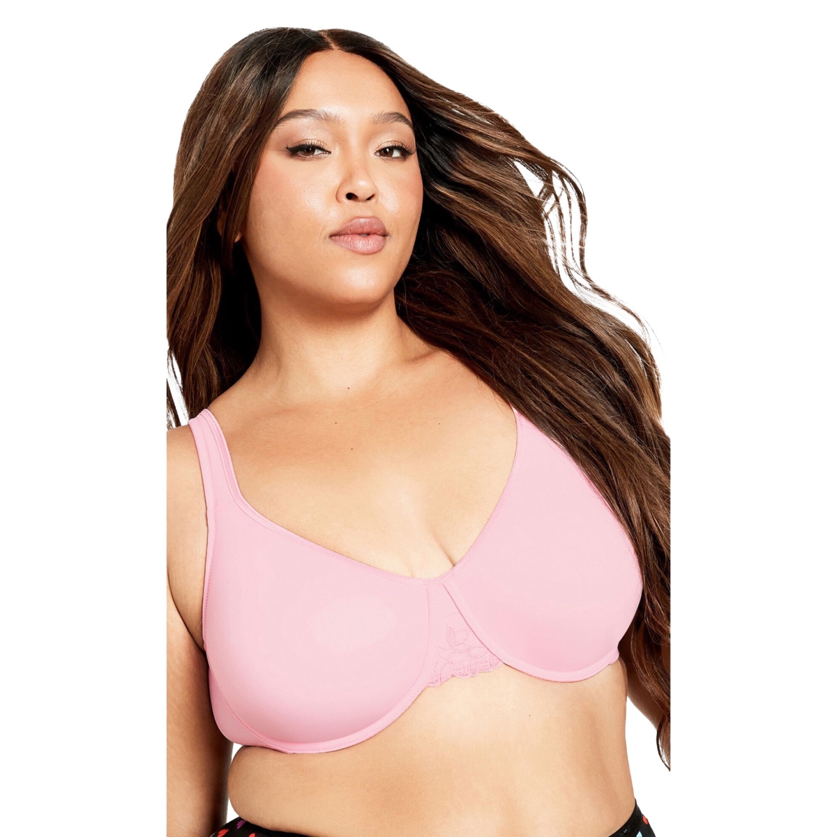 Plus Size Fashion Smooth Caress Bra - Sweet pink