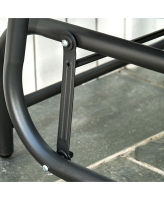 Porch Glider Set: Mesh Swing Chairs with Steel Frame