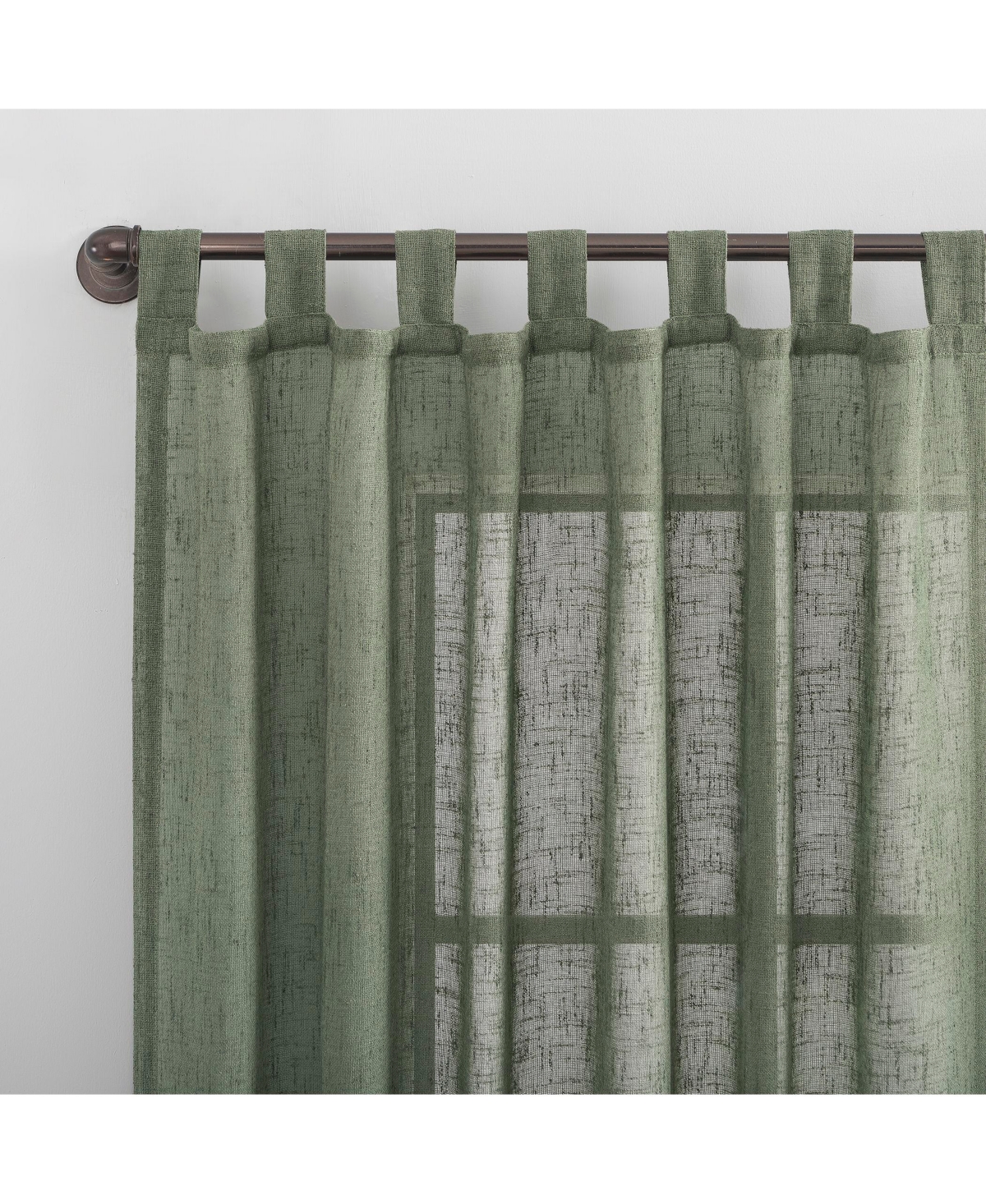 Burlap Weave Linen Blend Tab Top Curtain