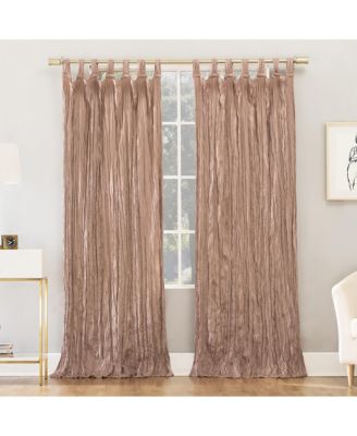 Odelia Distressed Velvet Semi-Sheer Tab Top Curtain Panel