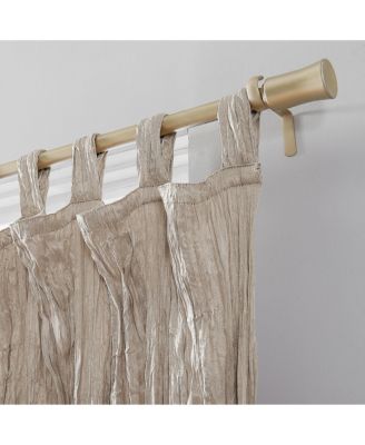 Odelia Distressed Velvet Semi-Sheer Tab Top Curtain Panel
