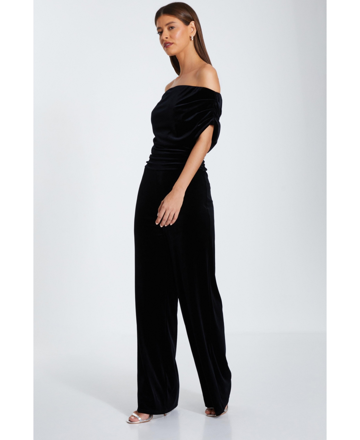 Quiz Women's Bardot Velvet Jumpsuit