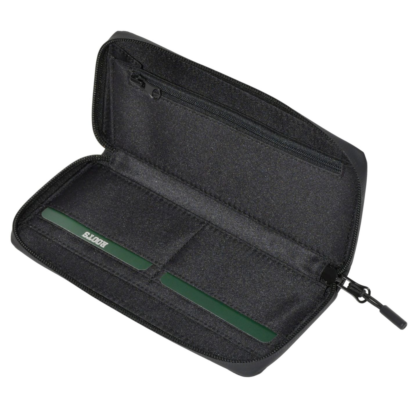 Мужской кошелёк Roots Slim Zipper Round Wallet, цвет: Чёрный комбинированный — фото 10