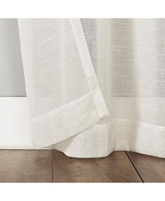 Slub Textured Linen Blend Black Grommet Top Curtain