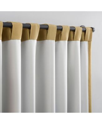 Evelina Faux Dupioni Silk Thermal Extreme 100% Blackout Back Tab Curtain Panel