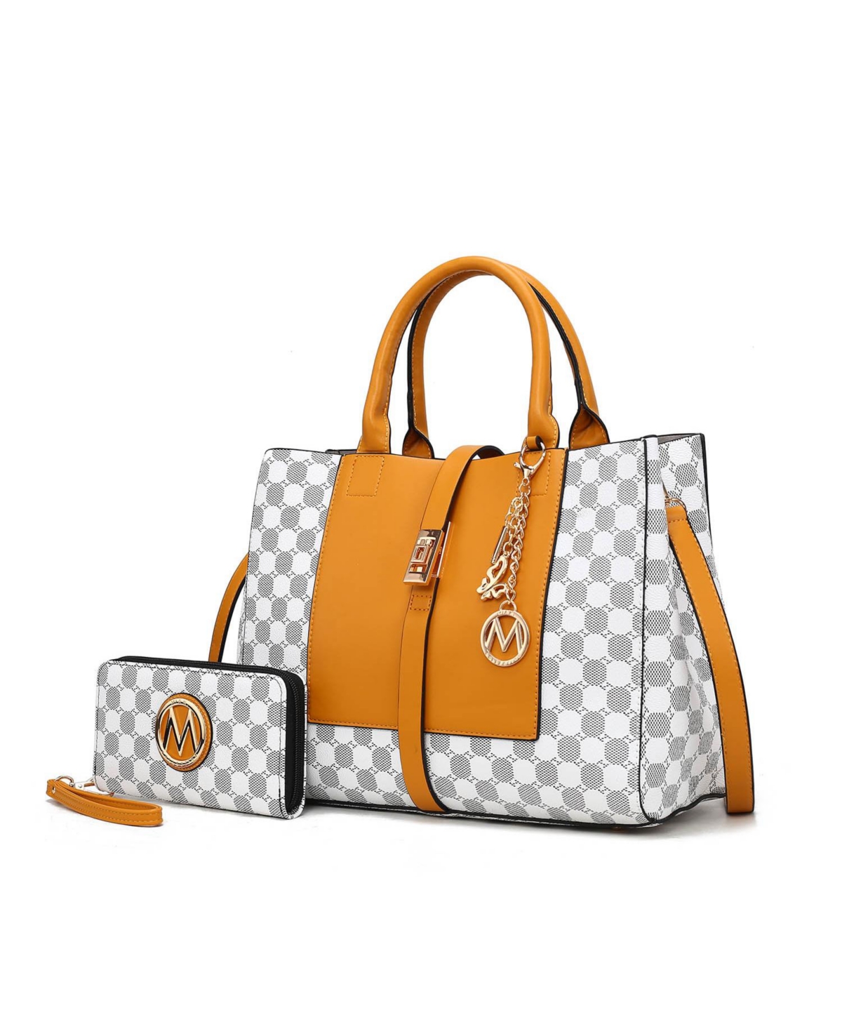 Mkf Collection Yuliana Circular Print Satchel Bag with Wallet by Mia K