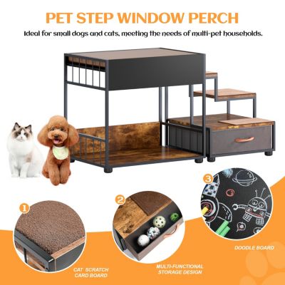 Multi-Level Pet Window Perch with Storage