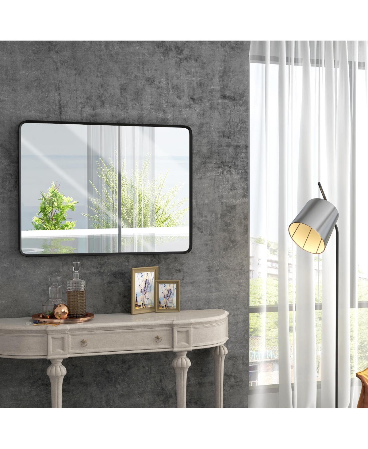 Streamdale Furniture 36 x 24 Inch Wall Mirror: Aluminum Frame, Decorative, Horizontal/Vertical