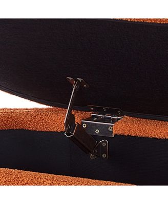 Boucle Teddy Ottoman Storage Bench with Hinge