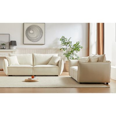 Modern 3-Seater Sofa Combo with Linen Fabric