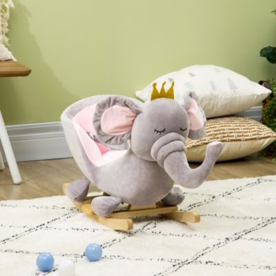 Infant Elephant Rocking Chair with Sound and Safety Belt
