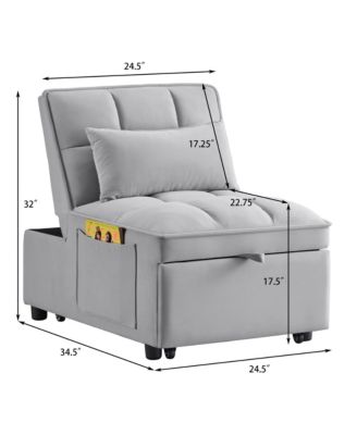 Multi-Function Sofa Bed with Adjustable Backrest & Storage