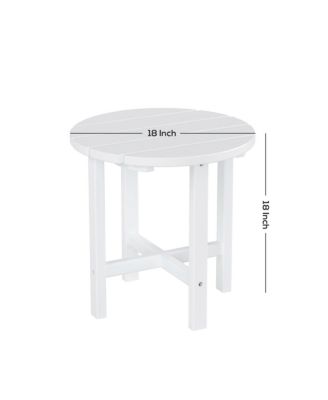 All-Weather Outdoor Patio Round Poly Adirondack Side Table