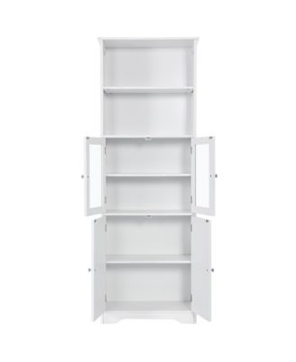Tall White Storage Cabinet for Various Rooms