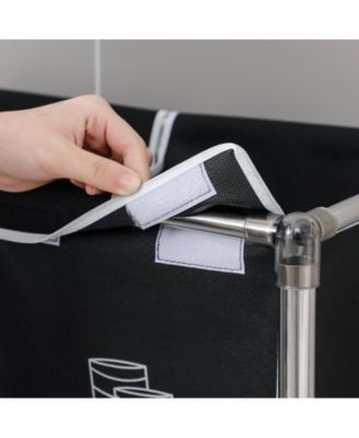 2-Tier Laundry Basket with 4 Removable Bags, Easy Move