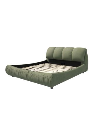 Streamdale Upholstered Platform Bed with Padded Backrest and Solid Wood Frame