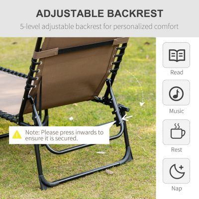 Folding Reclining Outdoor Lounger with Pillow