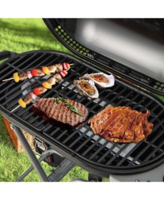 15000 BTU Portable Propane BBQ Grill with Wheels and Side Shelf-Black