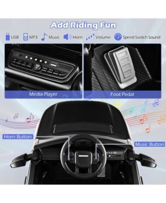 12V Kids Ride On Car with Remote Control Lockable Doors Slow Start System and LED Lights-White