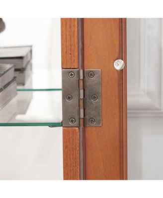 Elegant Glass-Door Curio Cabinet with Adjustable Shelves