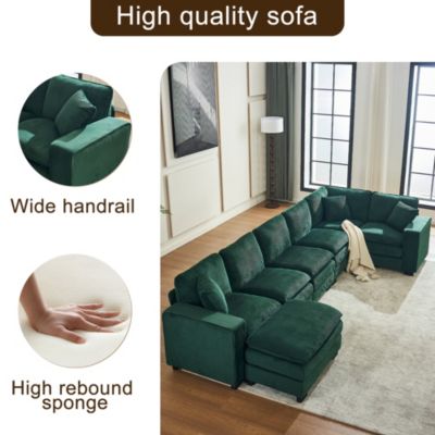 U-Shaped Sectional Sofa (6-Seat) with Ottoman
