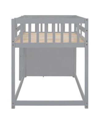 Streamdale Twin over Twin Bunk Bed with 4 Drawers and 3 Shelves-Gray