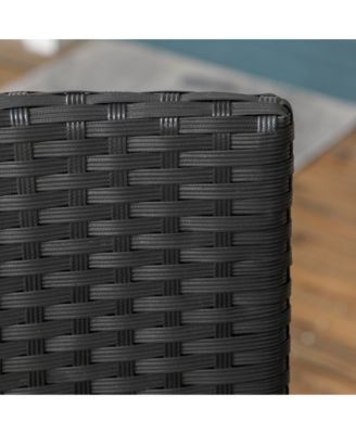 Stackable Outdoor Rattan Dining Chairs with Cushions (Set of 2)