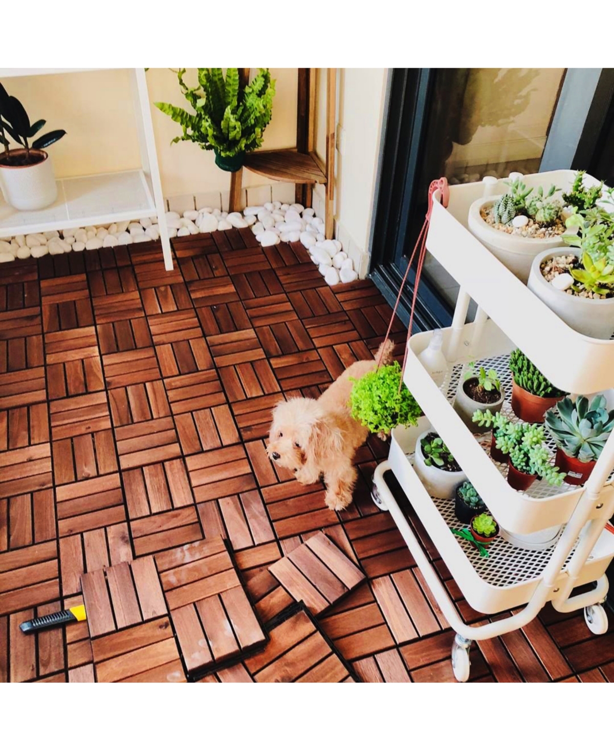 Simplie Fun Acacia Interlocking Deck Tiles, 20 Pack 12"x12