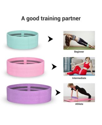3 Pack Resistance Loop Bands Set Workout Fitness Fabric Bands Gym Home Yoga