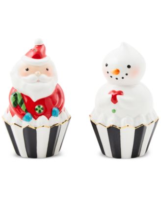 MacKenzie-Childs - Bake Shop Santa Snowman Salt & Pepper Shaker Set