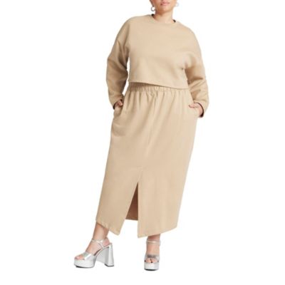 Women's Plus Size Oversized Cropped Sweatshirt