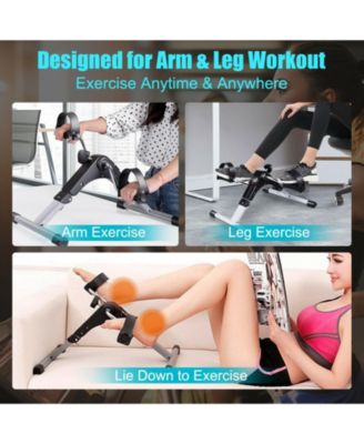 Folding Under Desk Indoor Pedal Exercise Bike for Arms Legs