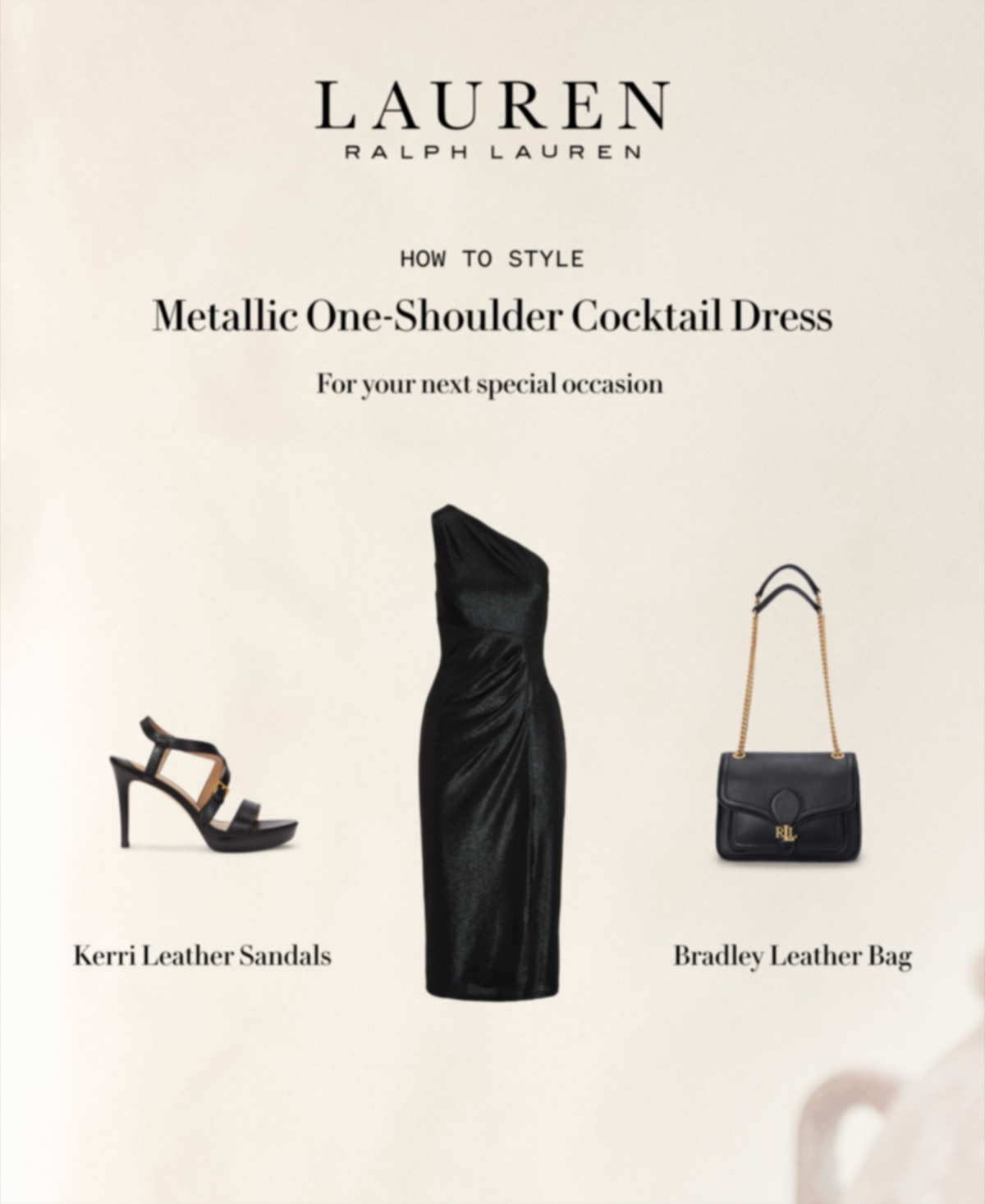 Lauren Ralph Lauren Pebbled Leather Small Bradley Convertible Bag