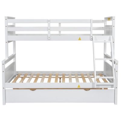 Streamdale Twin/Full Bunk Bed, Trundle, Safety Rails, Gray