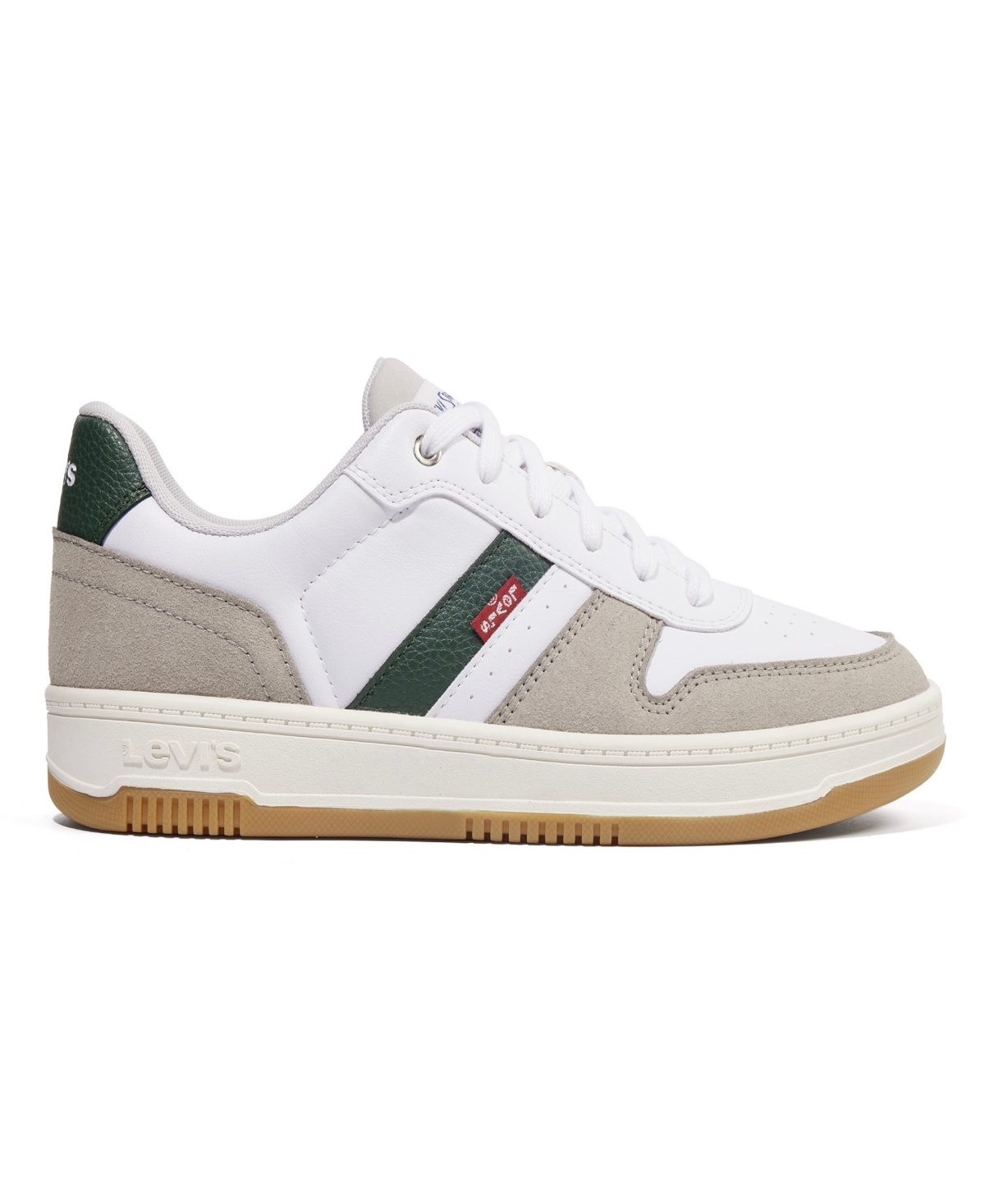 Levi's Men's Drive Lo Lace Up Sneaker In White,cappuccino,forest Green