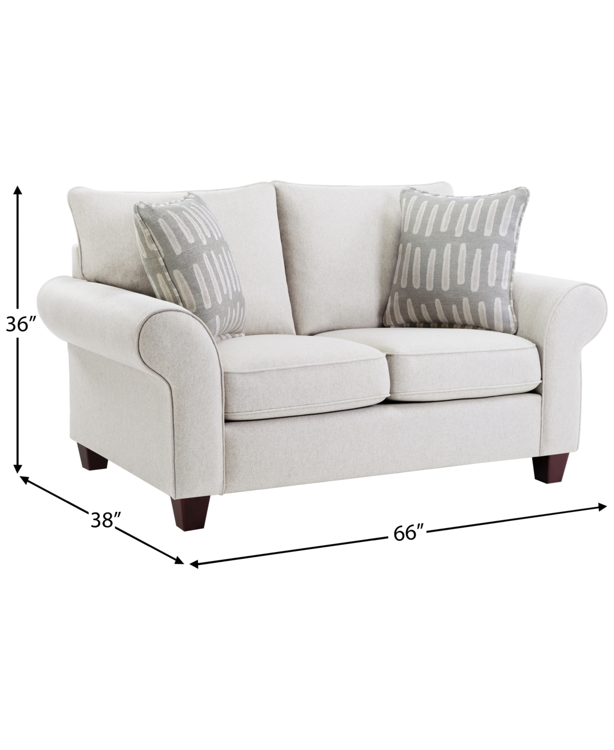 Macy's Saeville 66" Fabric Loveseat, Created For  In Pearl
