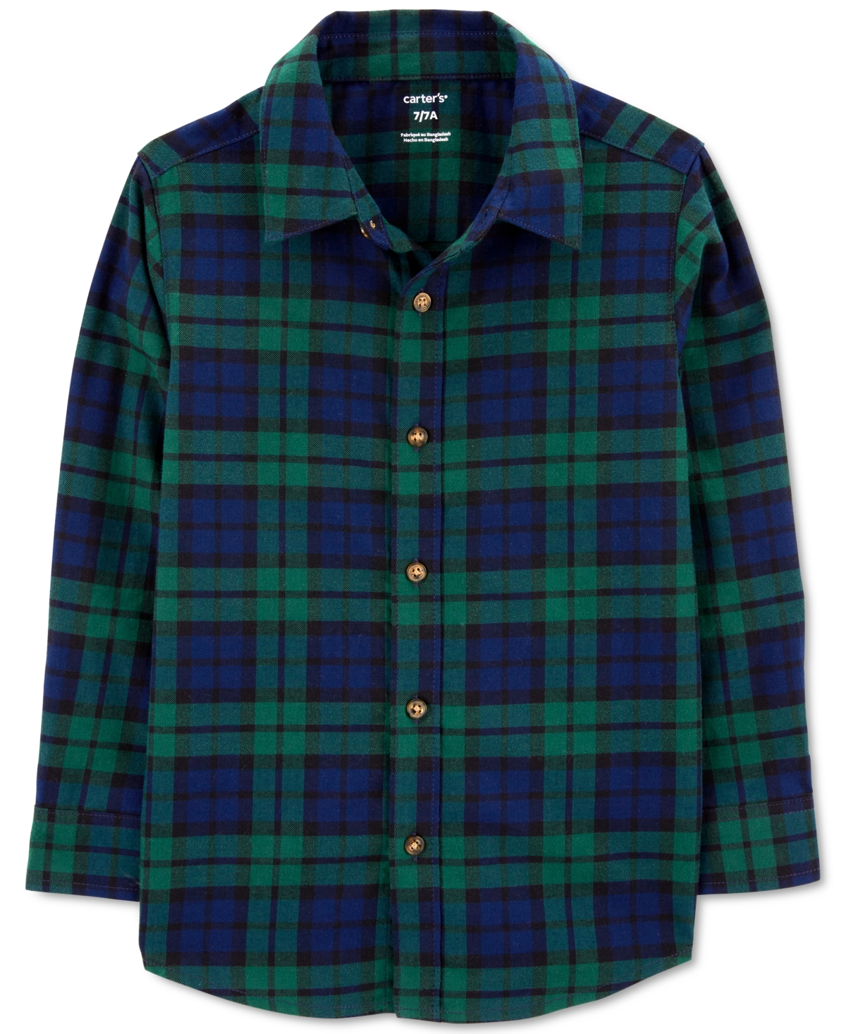 Carter Little & Big Boys Cotton Plaid Twill Button Shirt