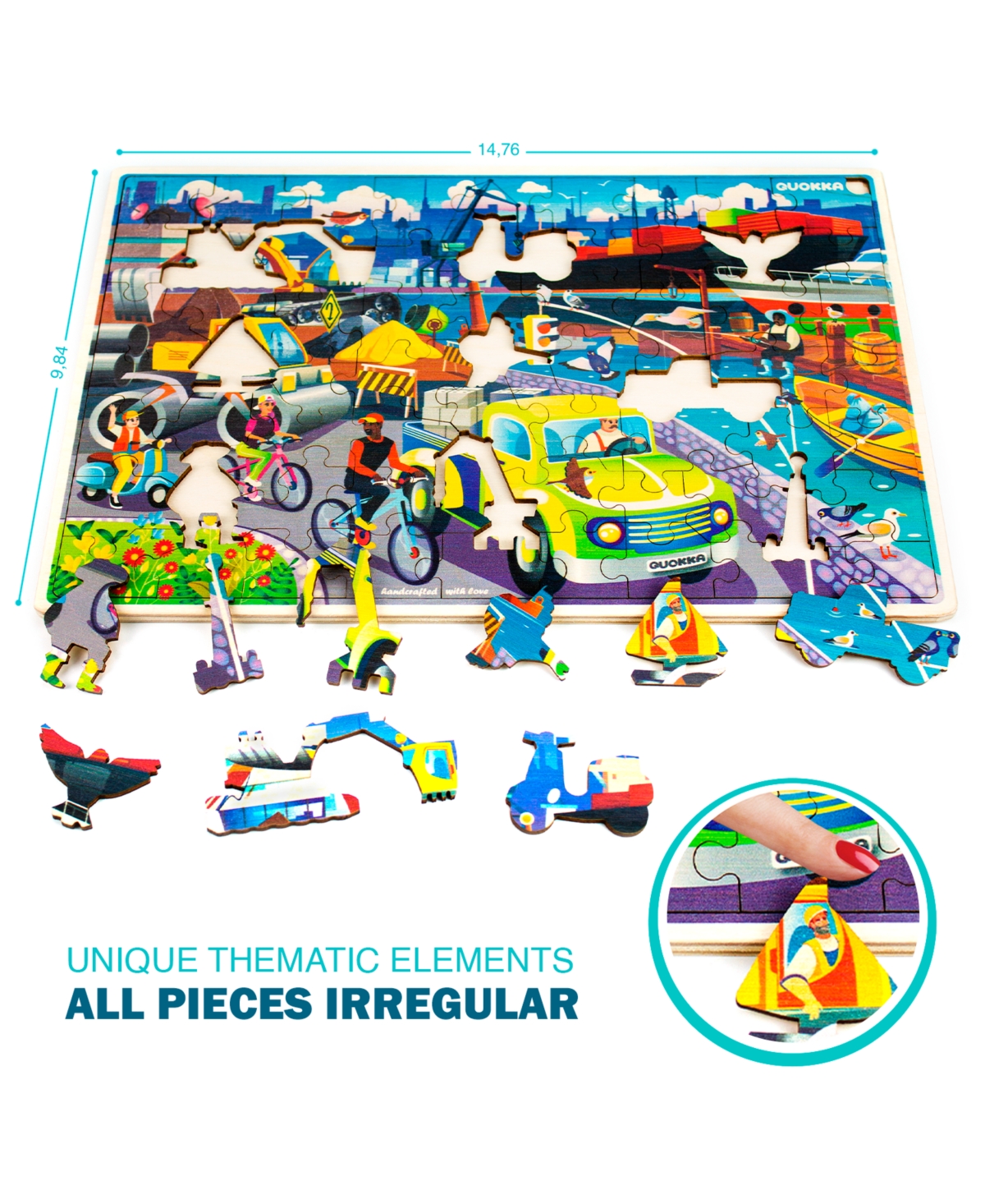 Quokka 4 x 60 Piece Wooden Puzzles for Kids Ages 4-6 – Cars Ships and Animals - Cars ships and animals