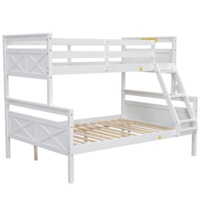 Twin/Full Wood Guardrail Bunk Bed