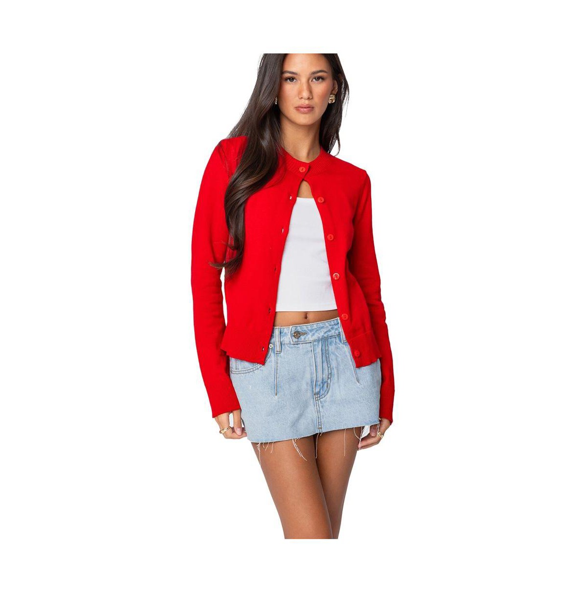Женские Edikted Womens Hollie Button Up Cardigan — фото 1